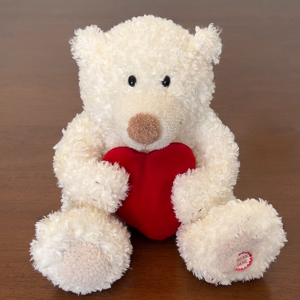 Hallmark Valentine's Hug Me, Squeeze Me, Love Me" Animated Talking Bear 10.5 in